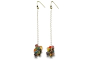 multicolour cluster earrings on silver chain   $120.00   item 04-005 
