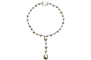 long-drilled silver nugget Y neckpiece   $450.00   item 04-031 