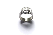 riveted silver disc ring   $150.00   item 04-036 