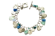 mixed blues charm bracelet   $340.00   item 04-039 