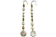 gold & silver mini-disc & silver disc shoulder duster earrings   $240.00   item 04-165 