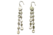silver mini-disc double dangle earrings   $195.00   item 04-166 