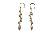 gold & silver mini-nugget & gold drop dangle earrings   $250.00   item 04-176 
