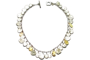 gold & silver disc charm neckpiece   $840.00   item 04-401 