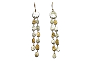 gold & silver mini-disc double dangle earrings   $280.00   item 04-402 