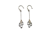 silver & rock crystal 3 briolette earrings   $110.00   item 04-404 