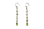 silver mini-disc & peridot briolette earrings   $120.00   item 04-412 