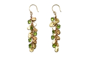 gold mini-disc & peridot briolette earrings   $695.00   item 04-413 