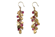 gold mini-disc & pink tourmaline briolette charm earrings   $695.00   item 04-414 