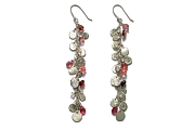 silver mini-disc, pink tourmaline & rose quartz charm earrings   $275.00   item 04-422 