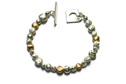 long-drilled silver & gold nugget bracelet   $850.00   item 04-430 