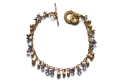 gold mini-nugget & iolite dangle bracelet   $320.00   item 04-457 