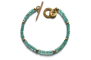 gold mini-nugget and apatite bracelet   $360.00   item 04-459 