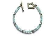 silver mini-nugget and aquamarine bracelet   $150.00   item 04-460 