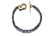 gold mini-nugget and iolite bracelet   $250.00   item 04-463 