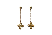 gold bloom on chain stud earrings   $195.00   item 04-467 