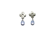 silver bloom and chalcedony briolette earrings   $75.00   item 04-474 