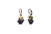 gold bloom and sapphire cluster earrings   $195.00   item 04-475 