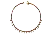 gold mini-nugget and mixed tourmaline dangle neckpiece   $480.00   item 04-479 