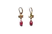 gold bloom & pink tourmaline briolette earrings   $180.00   item 04-497 