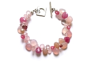 chalcedony, jade, rose quartz, pink aquamarine & tourmaline mixed briolette bracelet   $275.00   item 05-029 