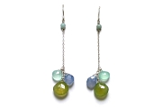 triple chalcedony briolette & amazonite dangle earrings   $125.00   item 05-059 