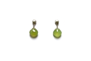 green chalcedony briolette on stud earrings   $80.00   item 05-062 