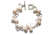 rock crystal & freshwater pearl mixed bracelet   $250.00   item 05-101 