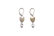 heart pearl & cubic zirconia briolette earrings   $95.00   item 05-103 