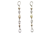 mixed pearl & rock crystal long drop earrings   $160.00   item 05-109 