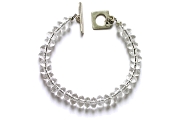 faceted rock crystal rondelle bracelet   $195.00   item 05-112 