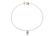 faceted rock crystal round on gold neckpiece   $110.00   item 05-116 
