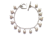 white freshwater pearl dangle bracelet   $140.00   item 05-119 