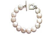 large white coin pearl bracelet   $195.00   item 05-120 