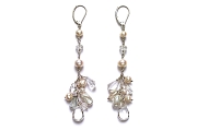 white freshwater pearl & rock crystal gypsy earrings   $210.00   item 05-125 