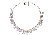 mixed freshwater pearl, rock crystal & topaz dangle neckpiece   $440.00   item 05-127 