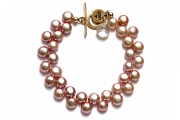 pink top-drilled freshwater pearl & pink aquamarine bracelet   $260.00   item 05-130 