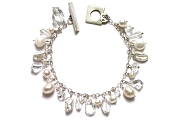 mixed freshwater pearl, rock crystal & topaz dangle bracelet   $260.00   item 05-131 