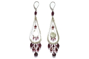 superfancy garnet & silver drop earrings   $280.00   item 06-101 