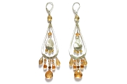 superfancy citrine & tourmaline silver drop earrings   $280.00   item 06-102 