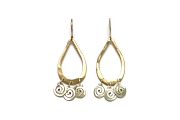 10K gold teardrop & silver spiral earrings   $190.00   item 06-103 