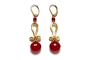 ruby, red jade & 10K gold earrings   $220.00   item 06-105 