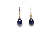 iolite briolette & 22K gold bead earrings   $95.00   item 06-109 