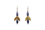 10K gold 'leaf', iolite & tanzanite earrings   $125.00   item 06-117 