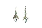 silver 'leaf', peridot & aquamarine earrings   $110.00   item 06-119 