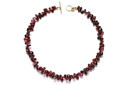 mixed garnet & ruby briolette neckpiece (with 10K gold clasp)   $350.00   item 06-127 