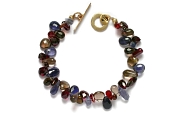 iolite, smoky quartz & garnet briolette bracelet   $225.00   item 06-134 