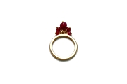 thin gold band & ruby cluster ring   $250.00   item 06-138 