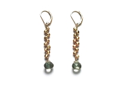 10K gold mini-nugget 'bubble' earrings with green amethyst   $375.00   item 06-205 