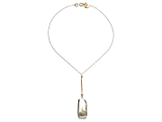 silver hand-faceted 'slab' with gold mini-nugget Y neckpiece   $240.00   item 06-207 